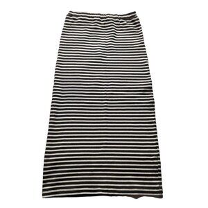 Vintage Y2k Billabong Stretch Pencil Midi Skirt Black and White Striped
